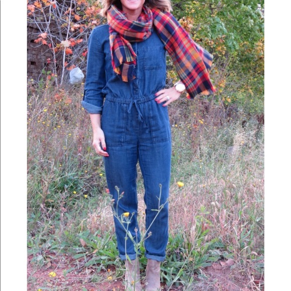 loft denim jumpsuit